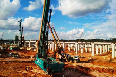 Construction d'un groupe de machines pour le brise-roche du Projet T201 à Singapour en 2014